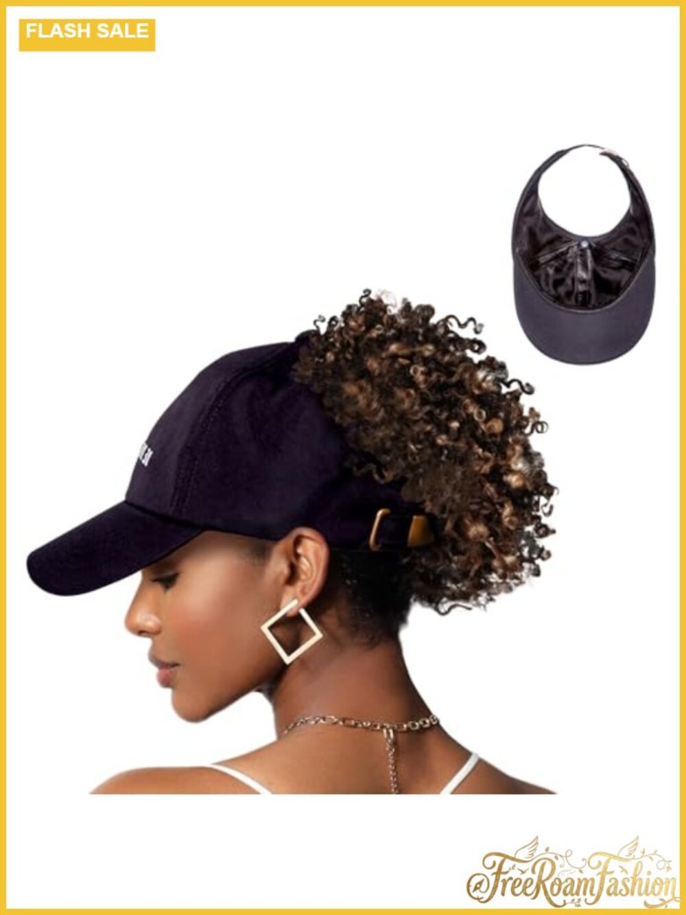 Satin Lined Backless Baseball Cap Ponytail Hat